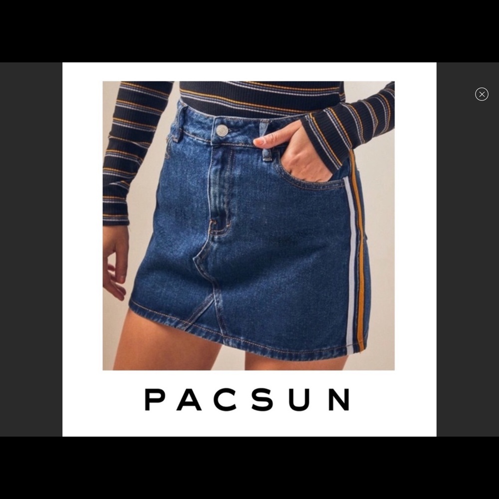 PACSUN denim skirt with side stripes-size 28